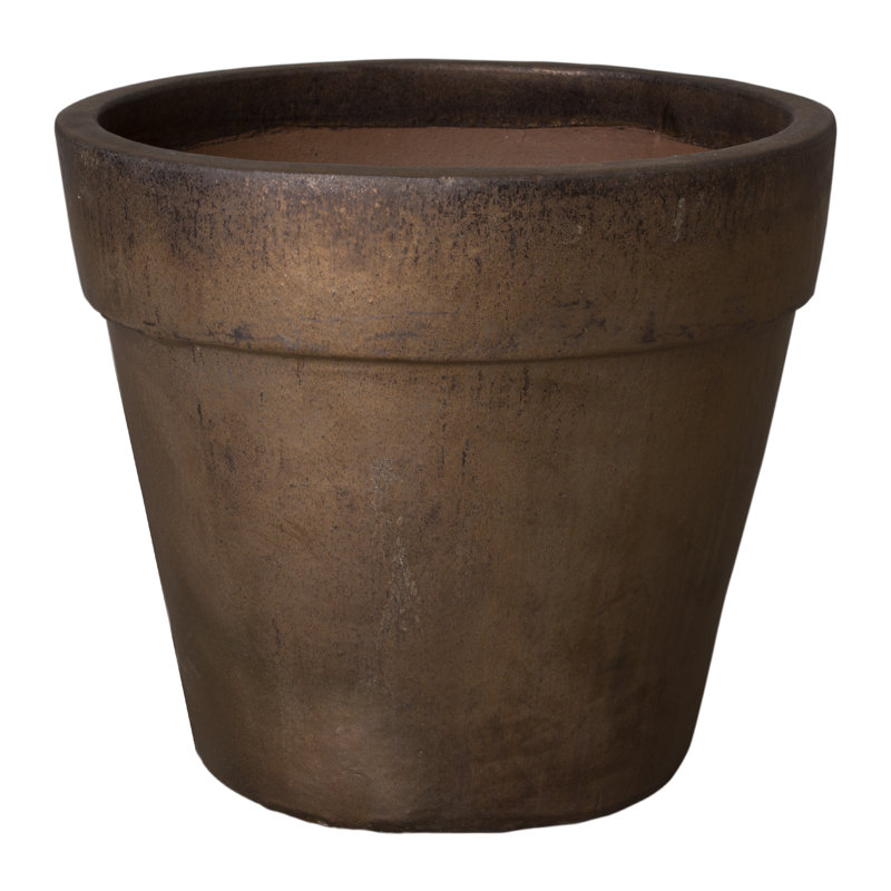 Siller Handmade Ceramic Planter, Distressed White, 24" H x 28" W x 28" D