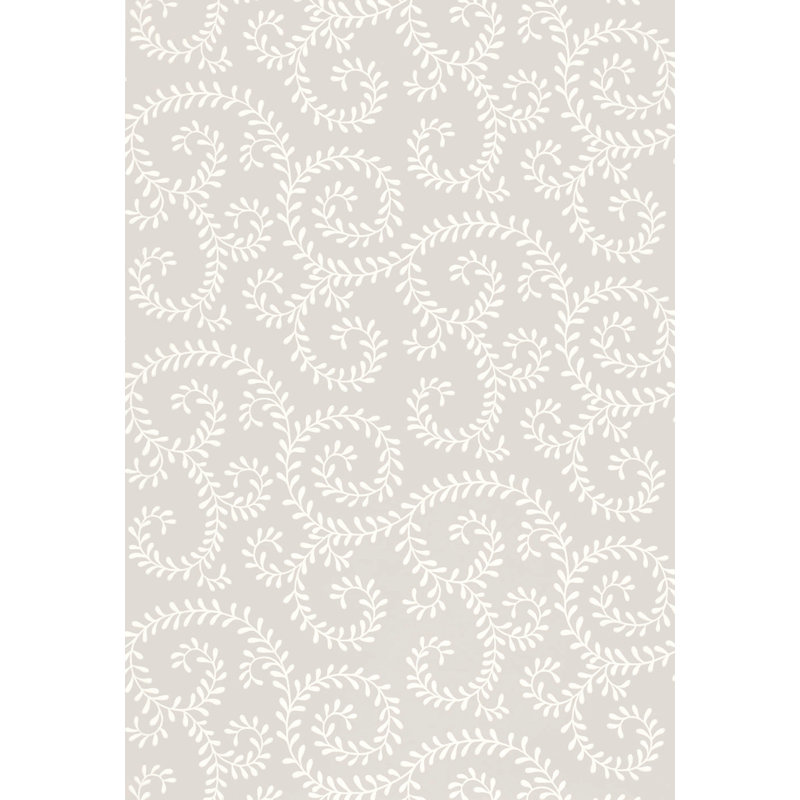 Leafy Scroll Wallpaper, Dove