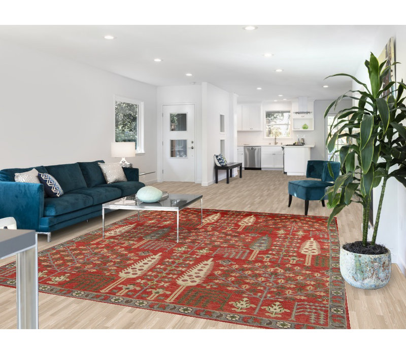 Tapis traditionnel indien en laine fait à la main 8 x 10