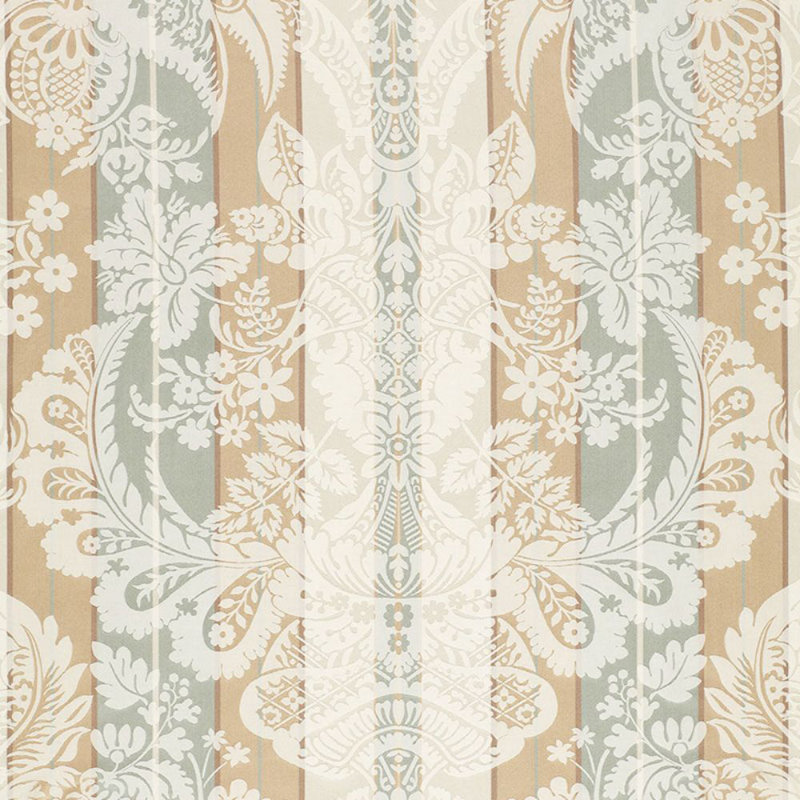 Savannah Imberline Damask Fabric, Blue