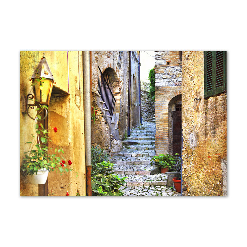 A Charming Street - Wrapped Canvas Print