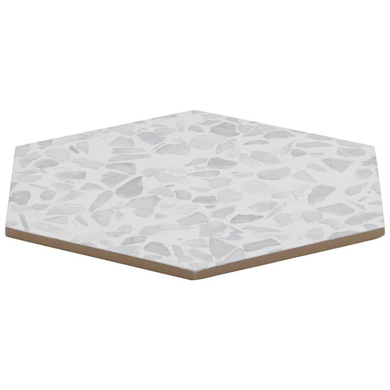 Terrazzo Hex 9" Terrazzo Look Porcelain Floor & Wall Tile (8.07 Sq. Ft. / Case), Hex Gray