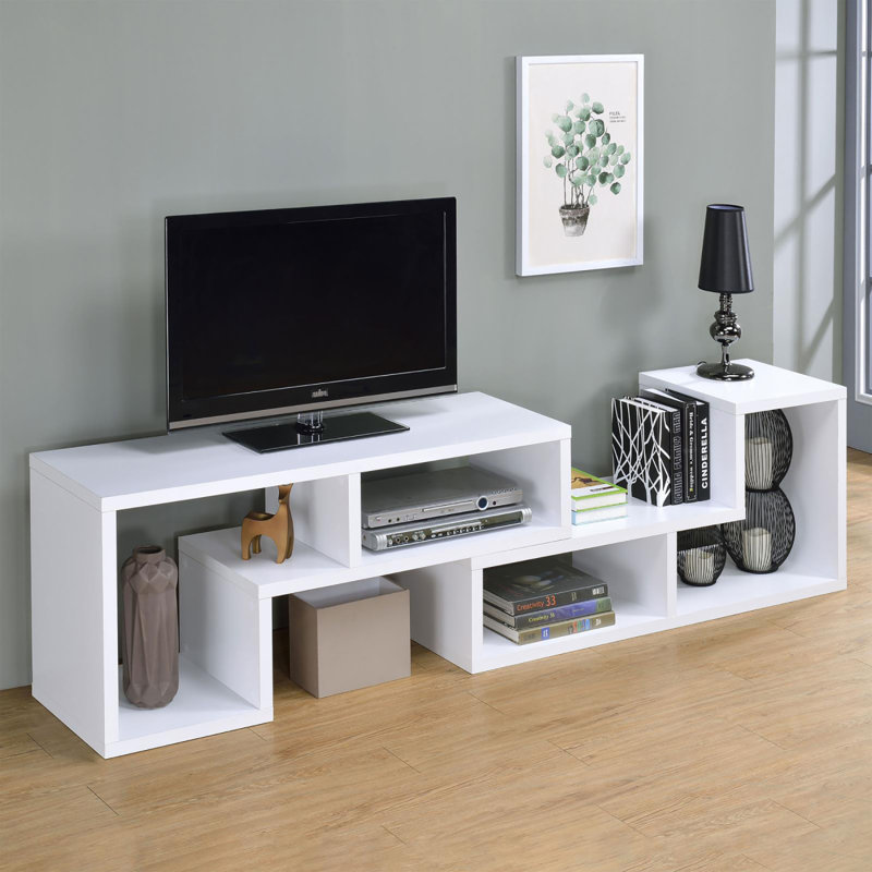 Meuble télé convertible et bibliothèque en blanc