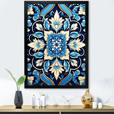 Motif abstrait abstrait bleu et blanc - tuile abstraite