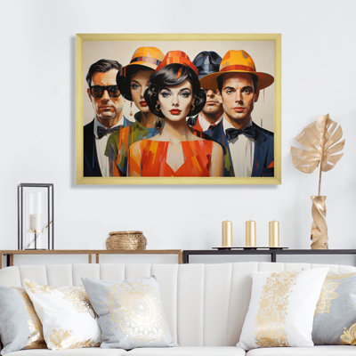 Portraits orange rétro Mid-Century I - impression