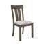 Chaise rembourrée 2 pièces en chêne brun et tissu gris
