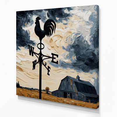 «Farm Weather Vane», art mural sur toile noire