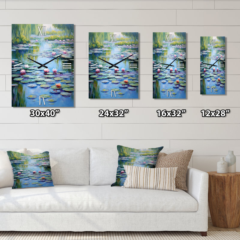 Horloge murale surdimensionnée Lake Lake Serenity, Petit