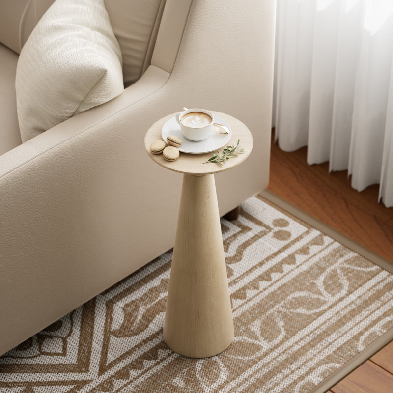 Bozovich Solid Wood End Table, Light Wood, 22.83" H x 9.84" W x 9.84" D