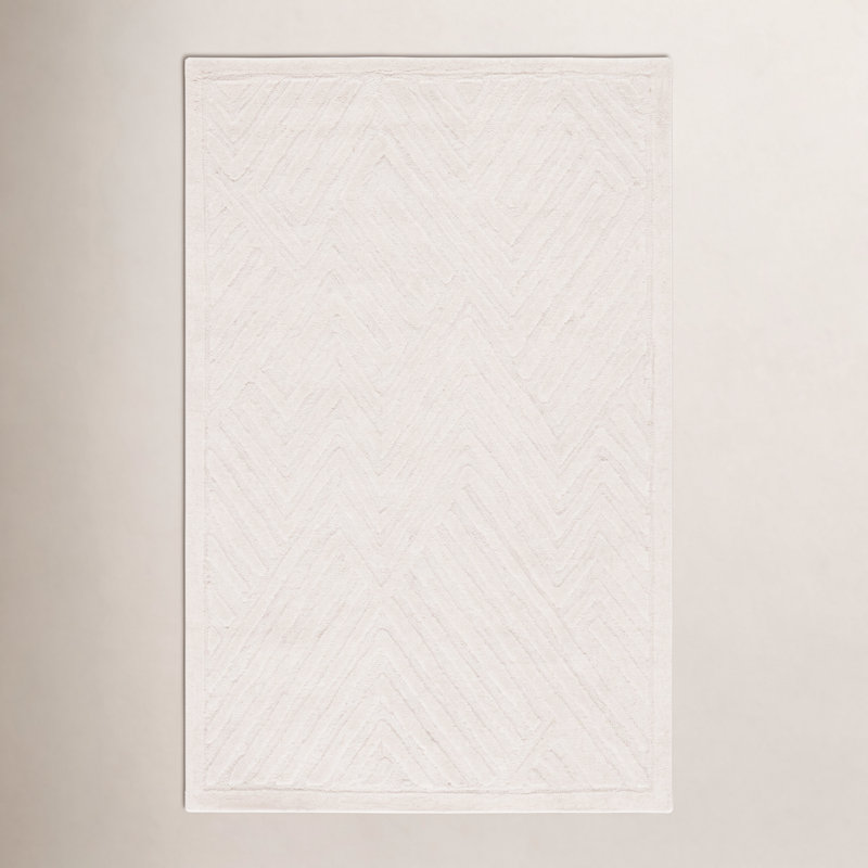 Ginna Hames Hand Tufted Wool & Cotton Geometric Rug, Rectangle 5' x 8'