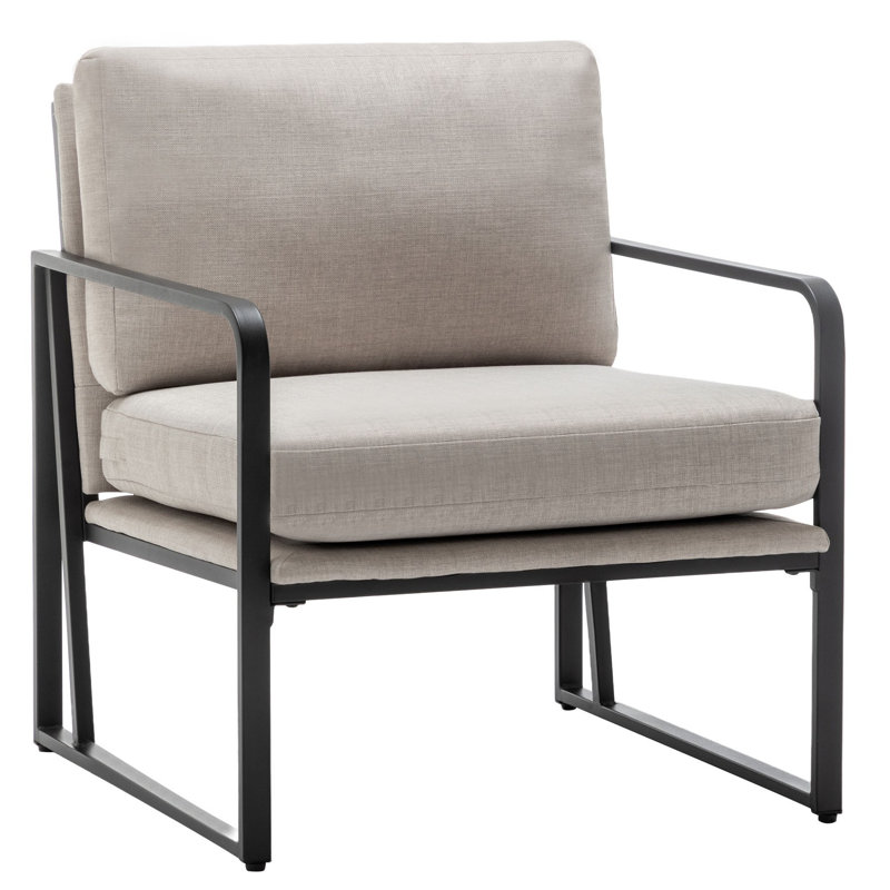 Fauteuil large de 26 po Marchant, Noir, noir, noir, noir, Gris clair