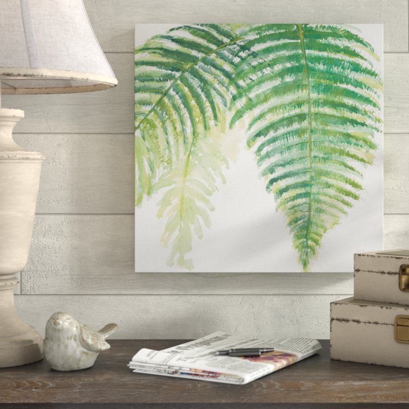 « ferns iii square », reproduction de peinture à l’acrylique sur toile tendue, H 35 po x l 35 po x P 2 po