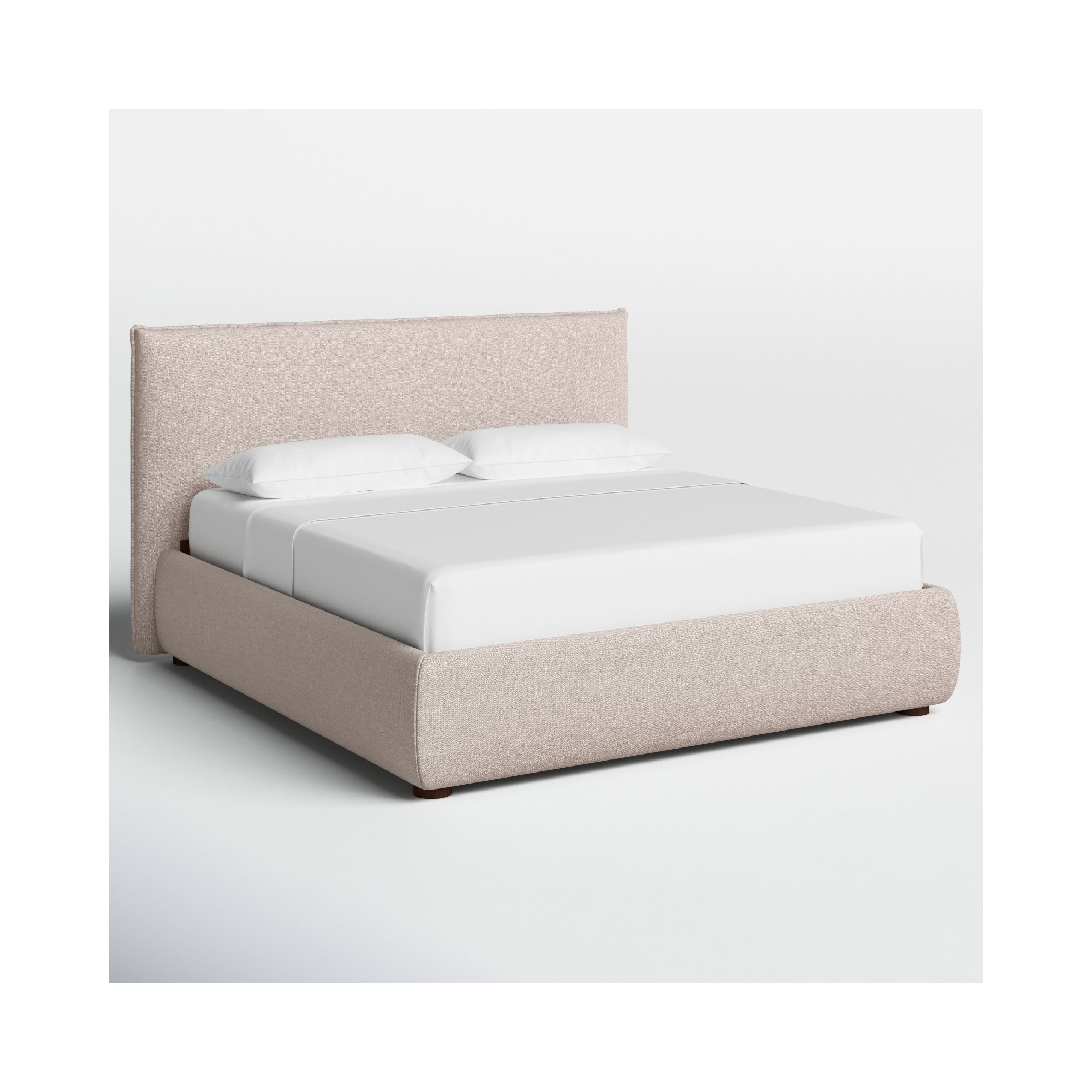 Timothy Upholstered Low Profile Platform Bed, King, Wheat Basketweave, 45.5