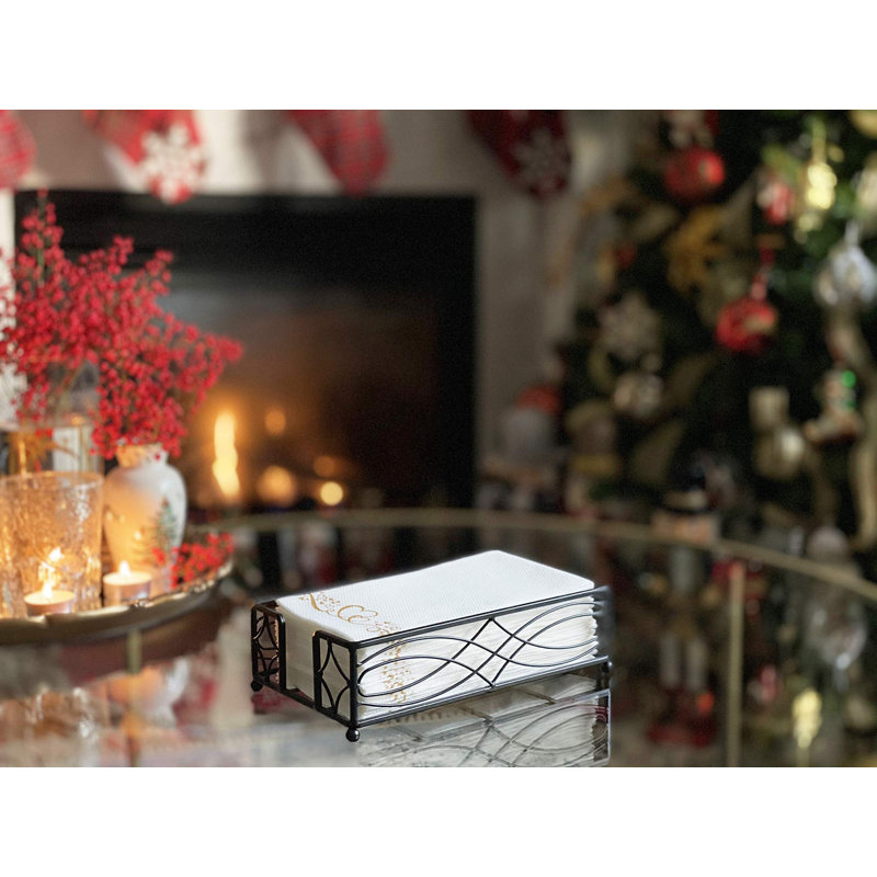 Porte-serviette d'invité noir robuste et élégant | Plateau de rangement jetable pour essuie-mains en papier | Qualité supérieure