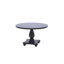 L'ensemble de table de salle à manger 5 pièces comprend une table ronde de 48 po avec piédestal et 4 chaises Parson en polyester gris clair, noir sablé-2126418879-2126418873