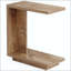Table d'appoint en forme de C avec lattes et 2 tablettes