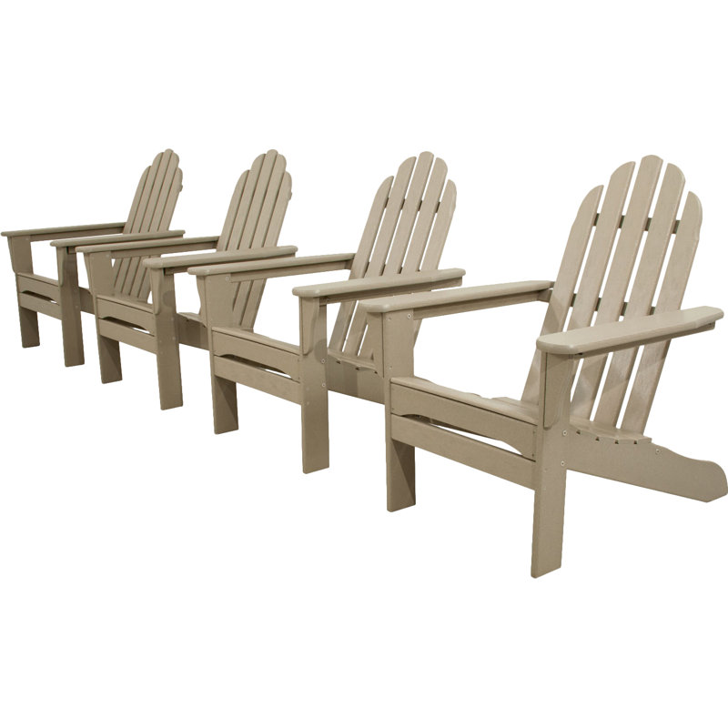 POLYWOOD Classics 4-Piece Adirondack Set, Sand