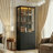 4-Door Glass Display Cabinet With Three-Color LED Lighting, Black