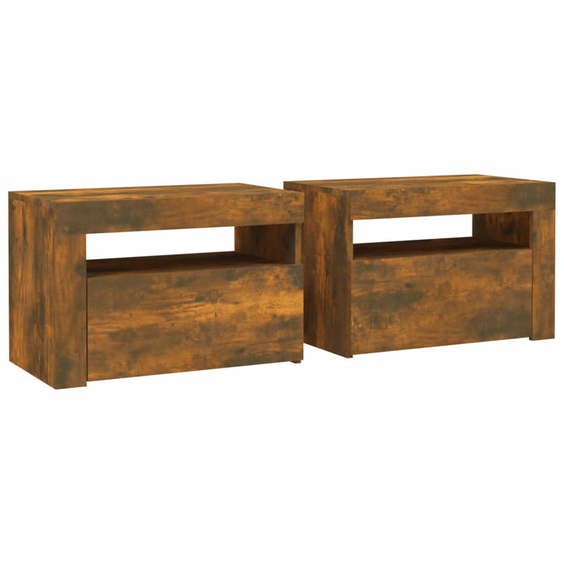 Aamirah 60cm W Bedside Table, Smoked Oak