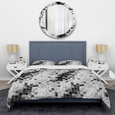 Grey Modern Mosaic Tile V - Modern Duvet Cover Set
