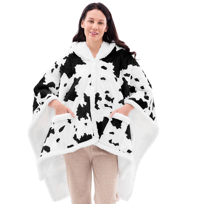 Poncho à couverture Sherpa, Rose, Jeté