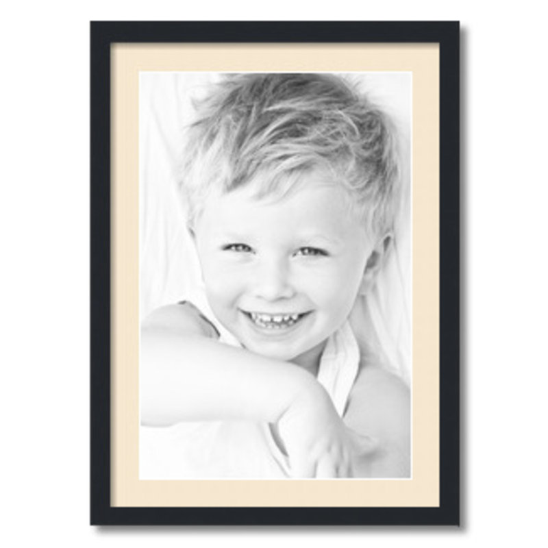 Matte Picture Frame with Mat, Alabaster