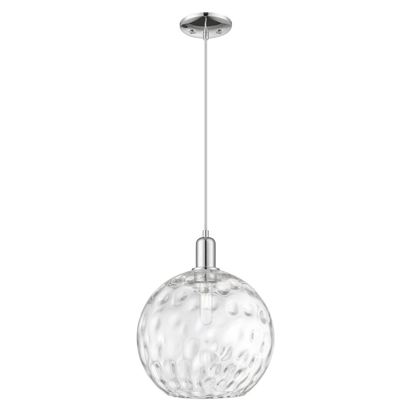 Mini-luminaire suspendu 1 lumière Arcadia - Sevier, Chrome poli, H 10,5 po x l 12 po x P 12 po