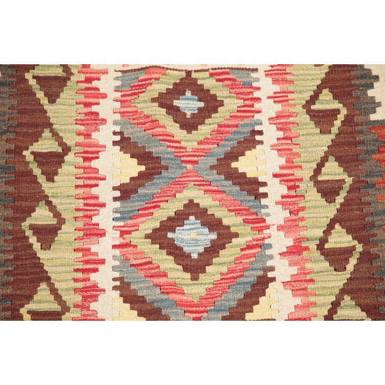 Kilim Rug 3x4 ft.Flat Weave Colorful South Western Wool Oriental
