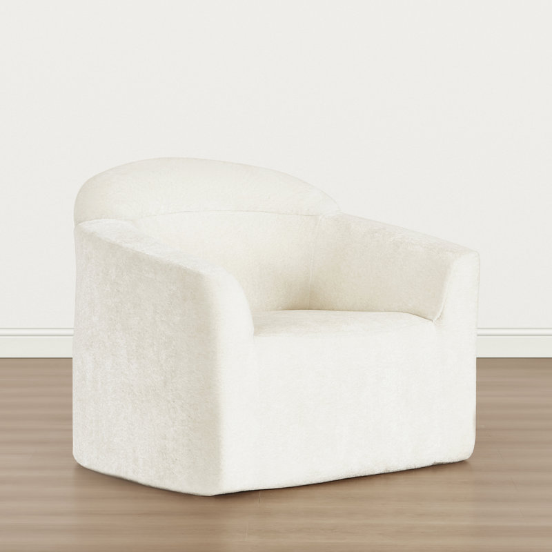 36.6"W Modern Upholstered Accent Chair, Zero-Assembly, Cream
