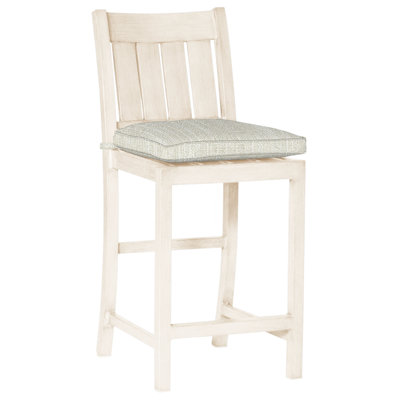 Club Powder Coated Aluminum Outdoor 24'' Counter Stool with Cushion
