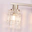 Modern Brushed Bathroom Vanity Light With Crystal Glass Shade, Wall Mounted Fixture For Mirror, E26 Base, Water-Resistant Design-1218717340-1218717337