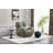 Wide Barrel Chair with Ottoman, Mordern Comfy Stripe Chair-1577256636-1559535971