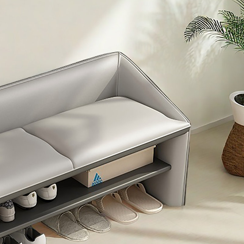 39.4in Multi-functional Shoe Storage Bench, Grey