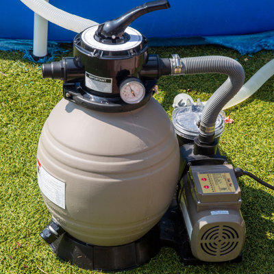 XtremepowerUS 13" Sand Filter Pump with Multi-Port Valve for Above-Ground Pools