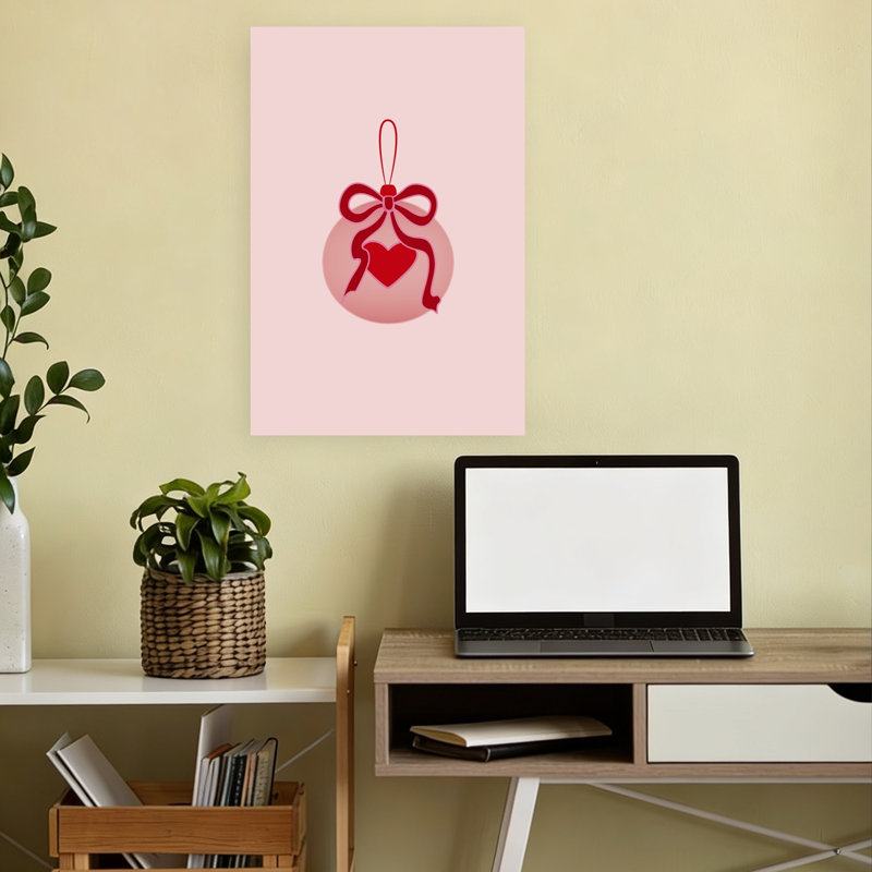 Reproduction d'art contemporain abstrait abstrait rose, 18" H x 12" W