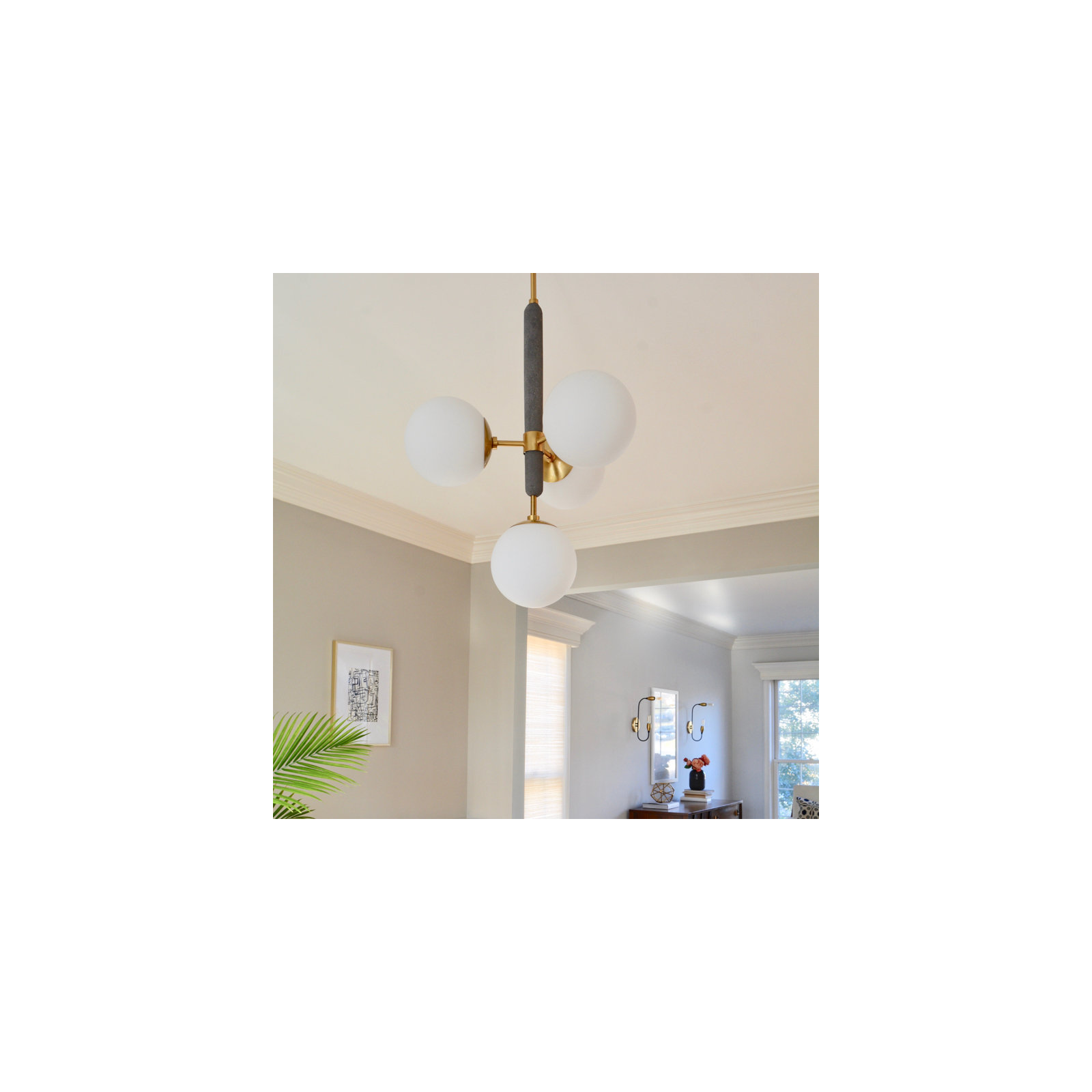 Harley 4 - Light Metal Chandelier, Aged Brass