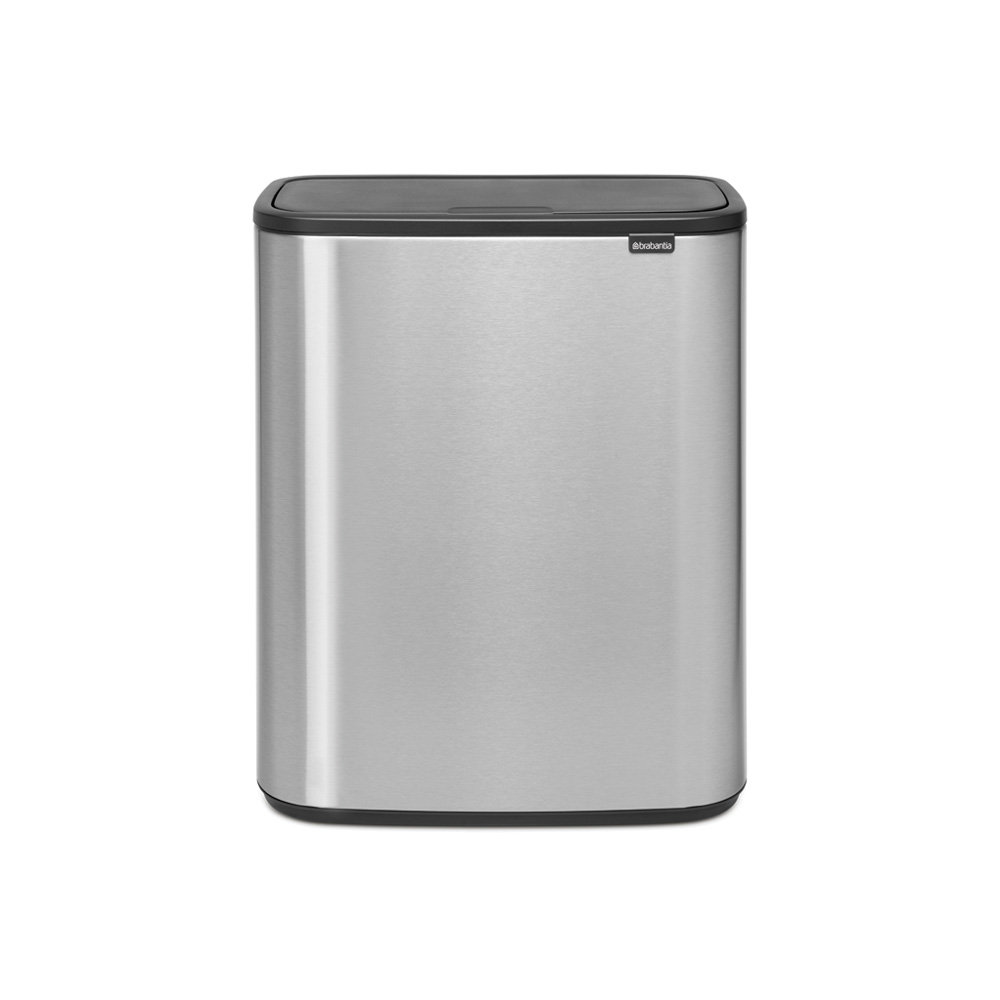 Brabantia Bo Touch Top Dual Recycling Can, Matte Steel Fingerprint Proof