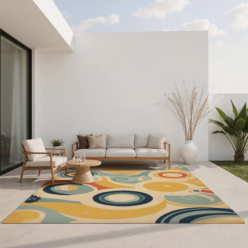 Tapis intérieur et extérieur Funky Wiggle, Rectangle 5 pi x 7 pi