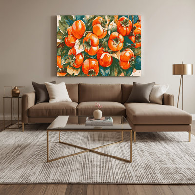 Fruit American Persimmon Green Canvas Wall Art