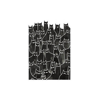Black Cats Pattern Shower Curtains, 71 X 71