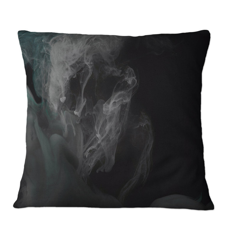 Coussin décoratif abstrait gris tourbillonnant gris abstrait I, 18 po x 18 po