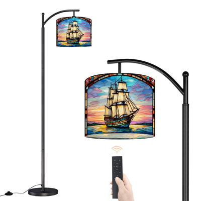 Lampe sur pied à arc avec abat-jour ajustable Lampe sur pied Sea Sunset Sea Sunset
