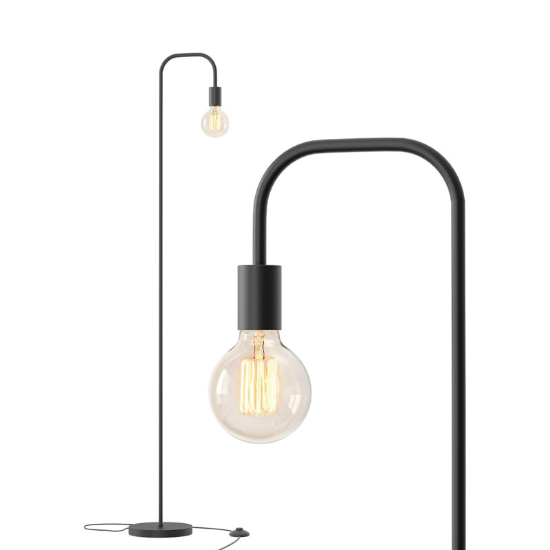 Contemporary Industrial Floor Lamp With On/Off Foot Switch, Minimalist Metal Standing Lamp For Living Room, Bedroom, Office, Reading