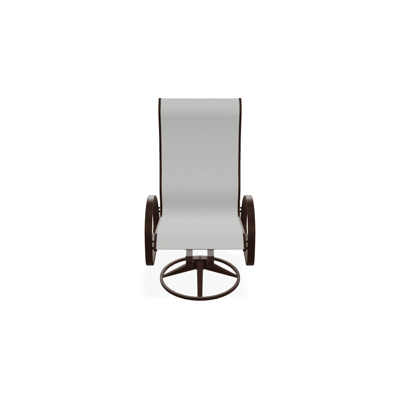 Aruba 1 Outdoor Dining Armchair, Textured Kona, White 6D Sunbrella®