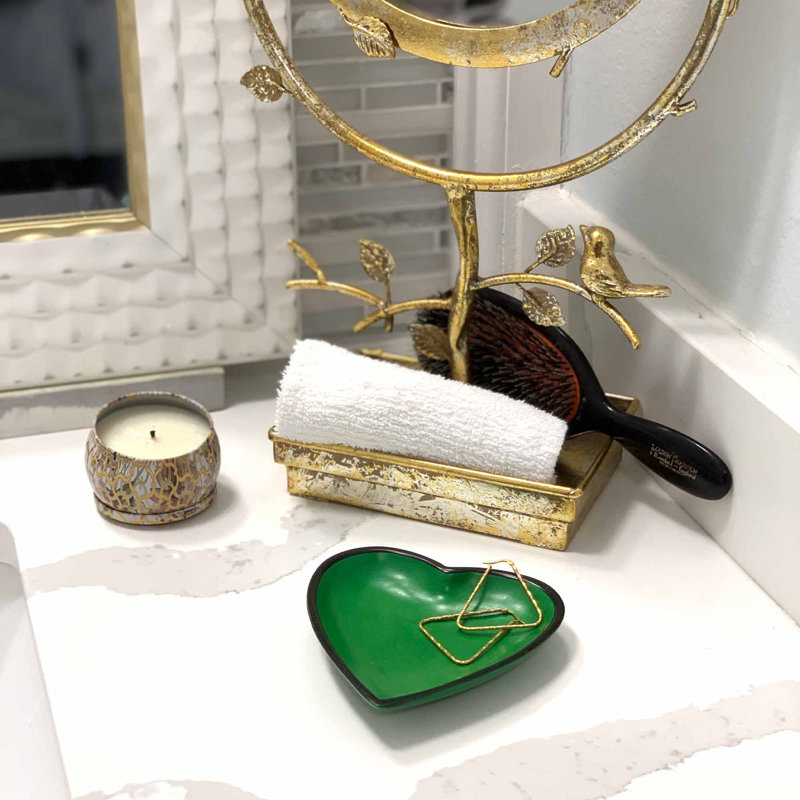 Bol Soapstone Heart - vert moyen