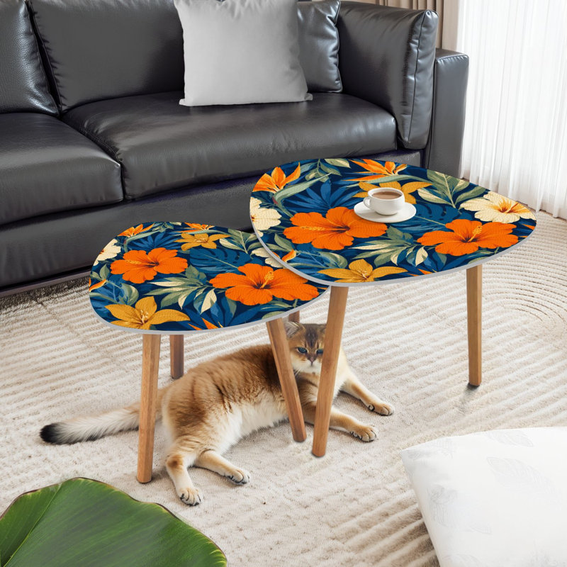 Ensemble de 2 tables basses gigognes Triangle