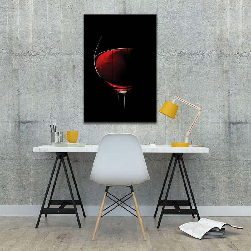 «Red Wine» par Johan Swanepoel - impression d'art graphique, H 26 po x l 18 po x 1,5 po, Pas de tapis