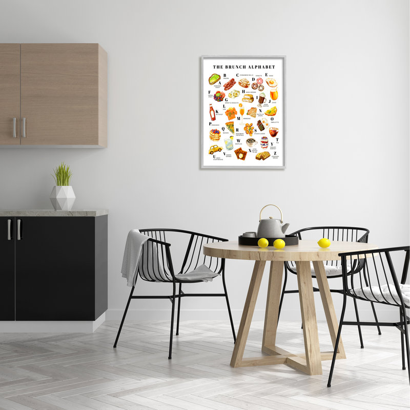The Brunch Alphabet Food Treats ABC Illustration, H 24 po x l 30 po, Estampe numérique Farmhouse