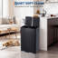 Poubelle à double compartiment 16 gallons GarveeHome - Acier inoxydable, pédale, seaux intérieurs amovibles, couvercle à fermeture en douceur - cuisine, maison, bureau - noir-122445267