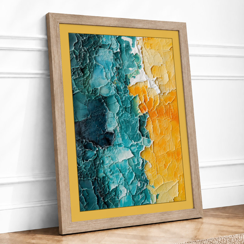 Chromatic Divide Abstract - Framed Print, Oak, A3 - 42.0 x 29.7 cm